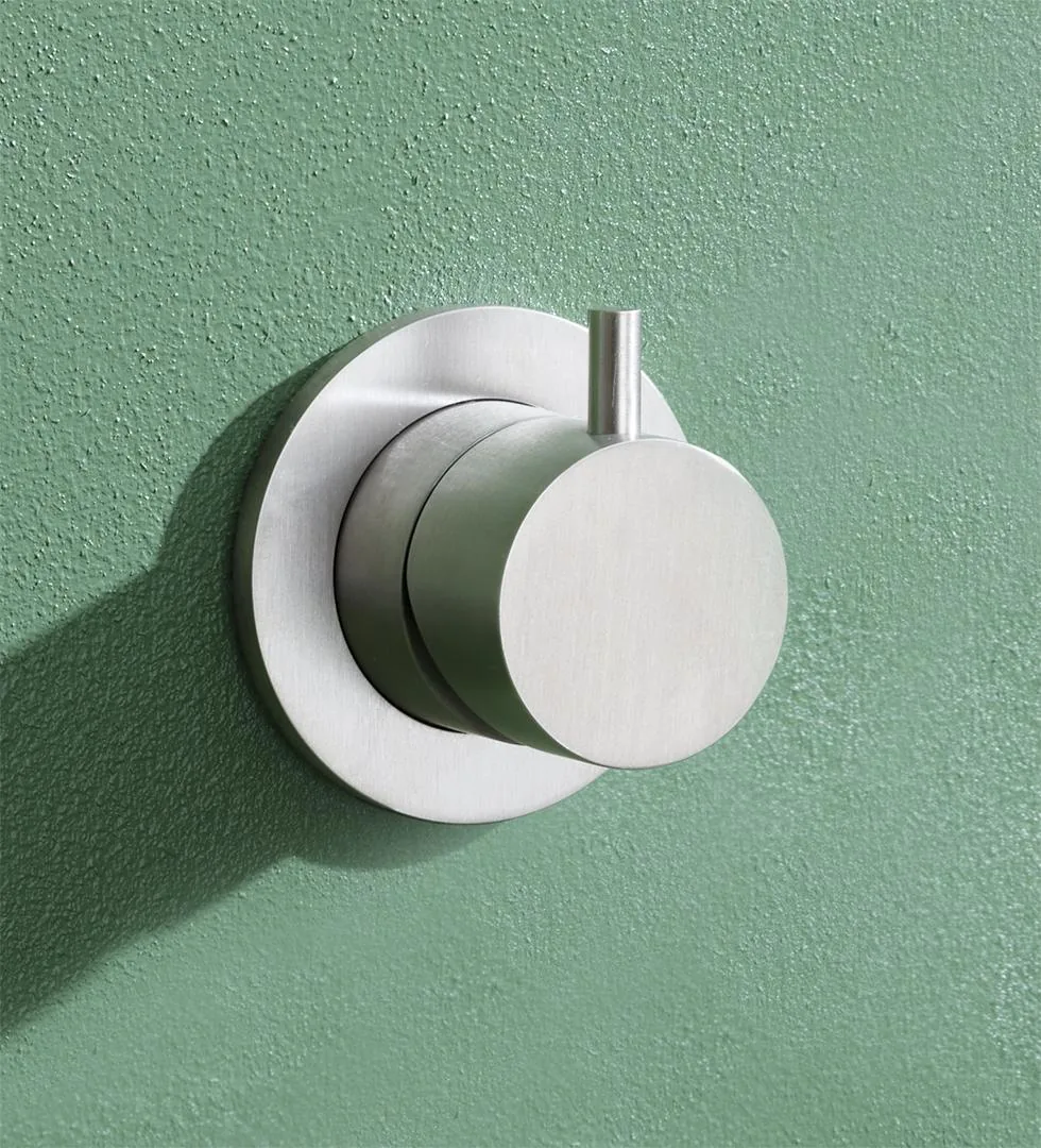 Alveo Wall Mounted Bath Mixer in 316L Stainless Steel