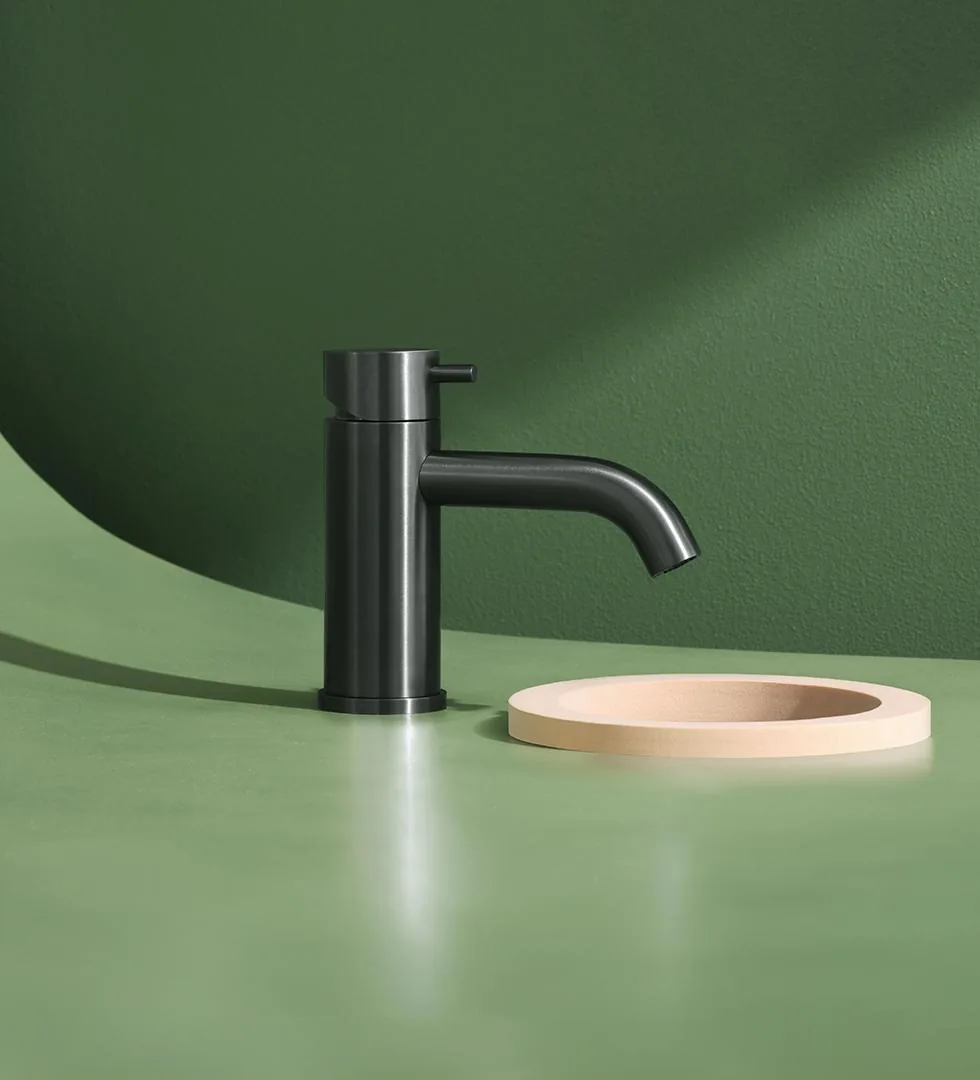 Alveo Deck Mounted Basin Mixer without Drain, 316L Steel