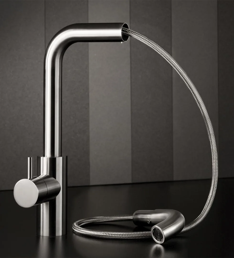 Preciso Deck Mounted Kitchen Sink Mixer with Pull Out Spout