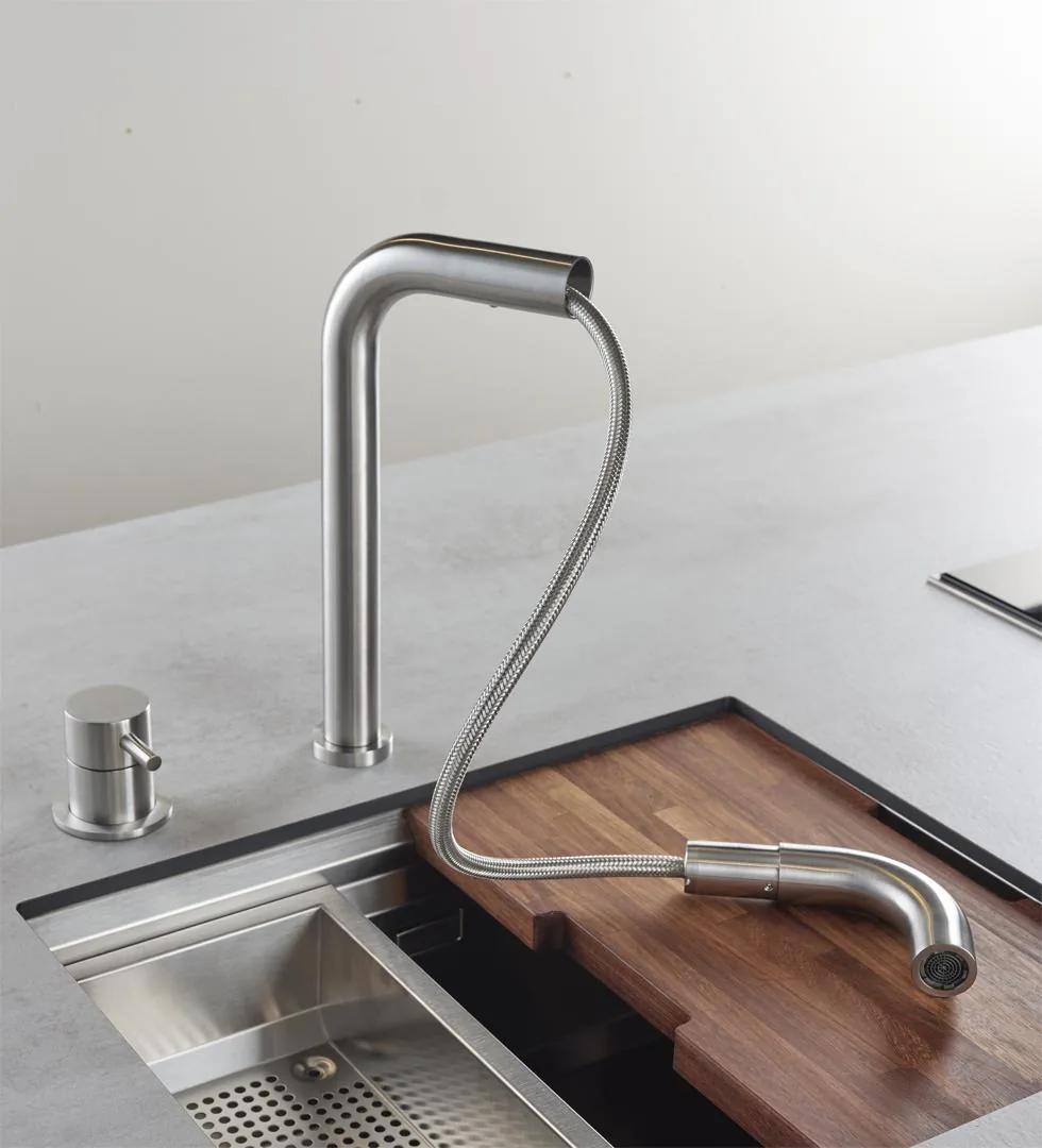 Darsena Exposed Set Sink Mixer With Pull Out Spout