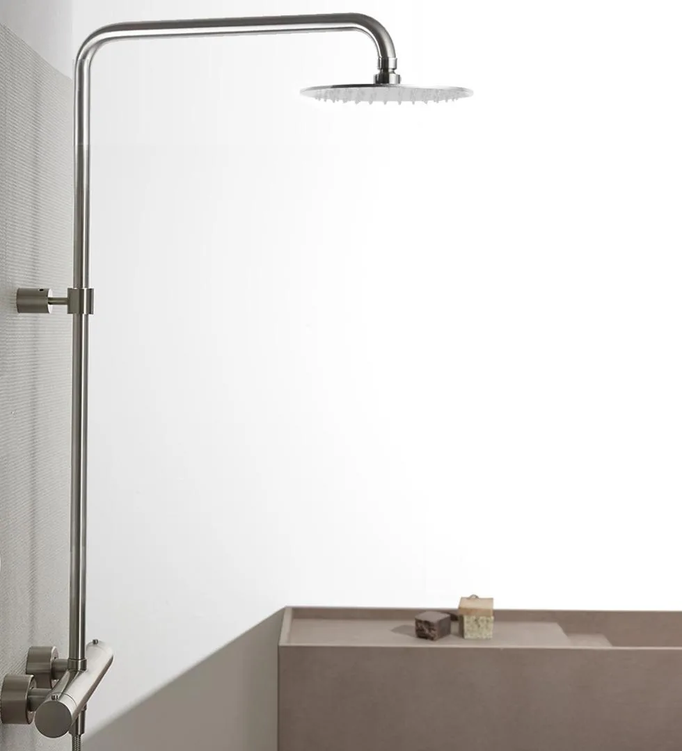 External shower two thermostatic mixers