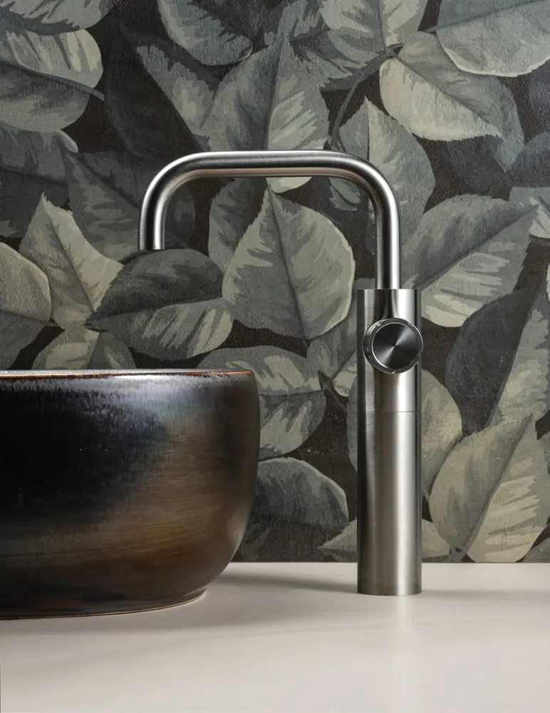 Fontea kitchen mixer in brushed stainless steel