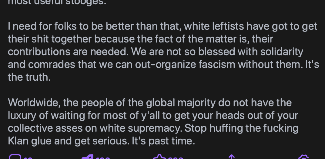 White leftists, fake allyship, and liberation